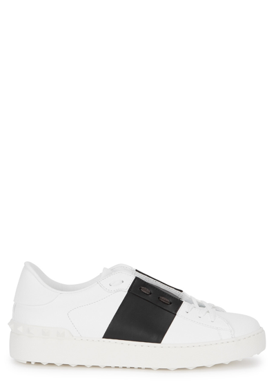 Valentino Garavani Open White Leather Sneakers In Multi-colored