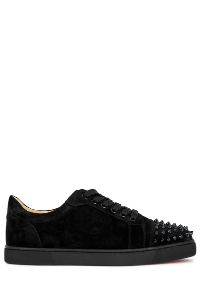 Christian Louboutin Vieira Spikes Black Suede Sneakers