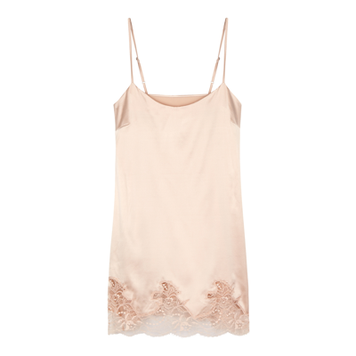 Fleur Of England Signature Black Silk-blend Chemise In Nude