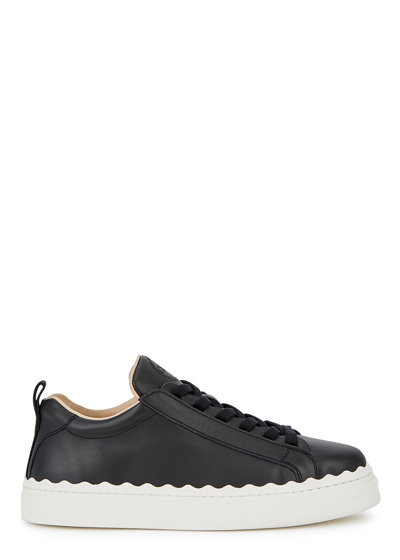 Chloé Lauren Leather Sneakers In Black