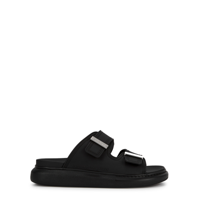 Alexander Mcqueen Elevated Rubber Sandals For Women In Black