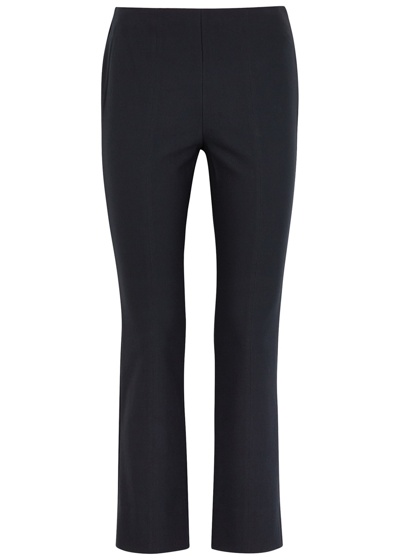 Vince Off-white Stretch-jersey Trousers In Navy