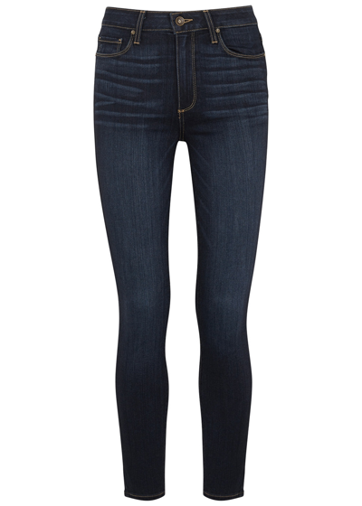 Paige Hoxton Ankle Indigo Skinny Jeans In Dark Blue