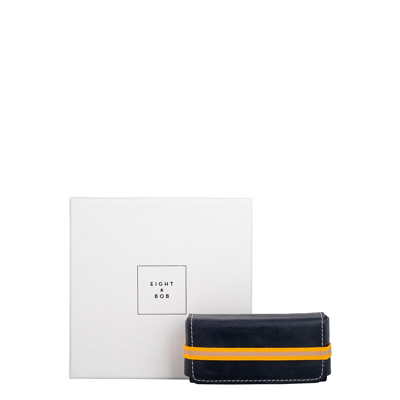 Eight & Bob Night Blue Leather Fragrance Case 30ml In White