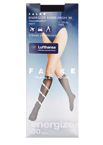 Falke Energize 30 Denier Knee-high Socks In Black