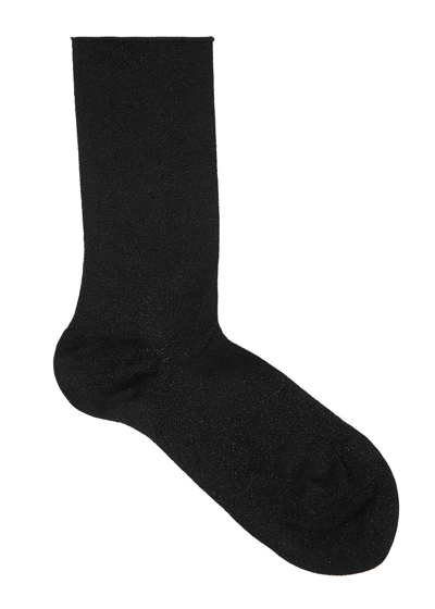 Falke Shiny Metallic-weave Socks In Black
