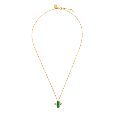V By Laura Vann Audrey 18kt Gold-plated Necklace In Green