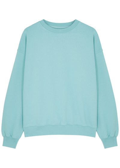 Colorful Standard Woman Sweatshirt Sky Blue Size S Organic Cotton In Teal