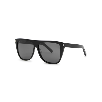 Saint Laurent Sl102 Black D-frame, Sunglasses, Dark Grey Lenses