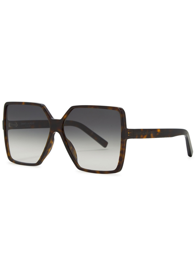 Saint Laurent Betty Tortoiseshell Oversized Sunglasses In Black
