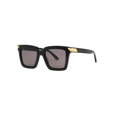 Bottega Veneta Black Square-frame Sunglasses, Sunglasses, Gold Tone