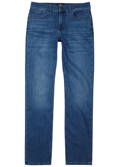 7 For All Mankind Slimmy Luxe Performance Jeans In Mid Blu