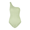 Hunza G Nancy One-shoulder One-piece Swimsuit In Sage