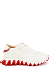 Christian Louboutin Loubishark Calfskin Sneakers In White And Red