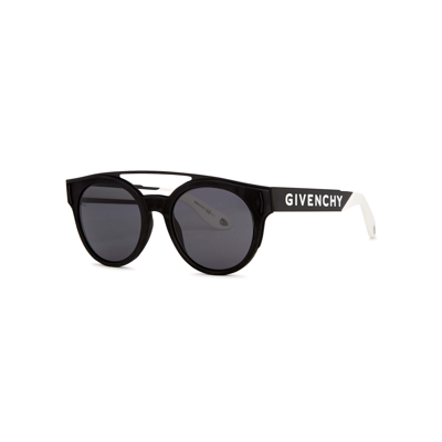 Givenchy Gv 7017 Black Round-frame Sunglasses, Sunglasses, Grey Lenses