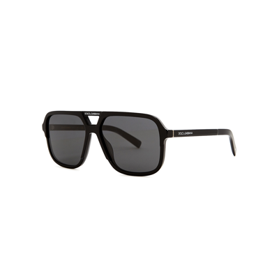 Dolce & Gabbana Angel Black Polarised Aviator-style Sunglasses In Blue