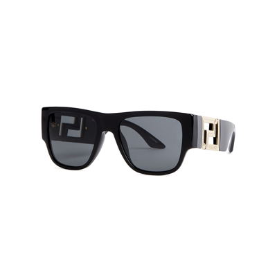 Versace Black D-frame Sunglasses, Sunglasses, Dark Grey Lenses
