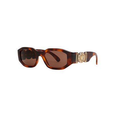 Versace Tortoiseshell Rectangle-frame, Sunglasses, Sunglasses, Brown