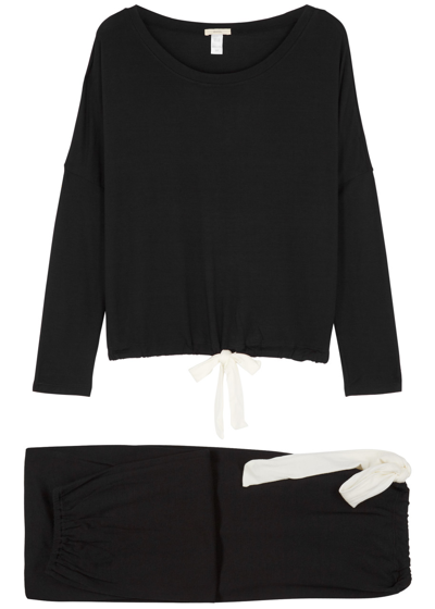 Eberjey Gisele Stretch-modal Pyjama Set In Black
