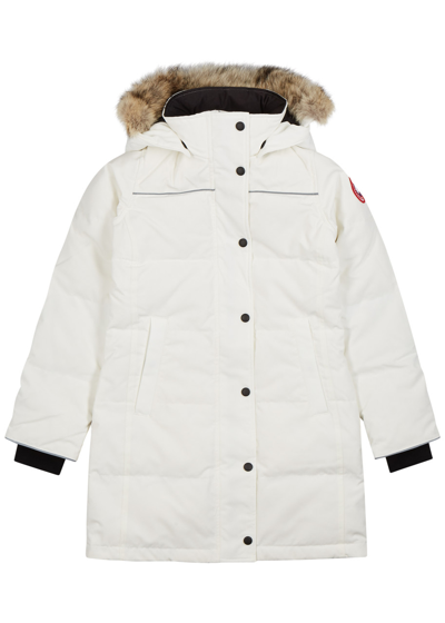 Canada Goose Kids Juniper Fur-trimmed Quilted Arctic-tech Parka In White Other