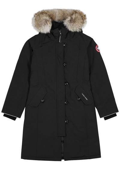 Canada Goose Kids Britannia Fur-trimmed Arctic-tech Parka In Black