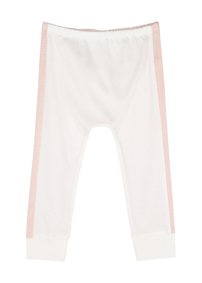 Mori Babies'  Strip-panelled Jersey Leggings In Pink