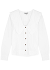 Ganni Shirt With Peter Pan Collar In White