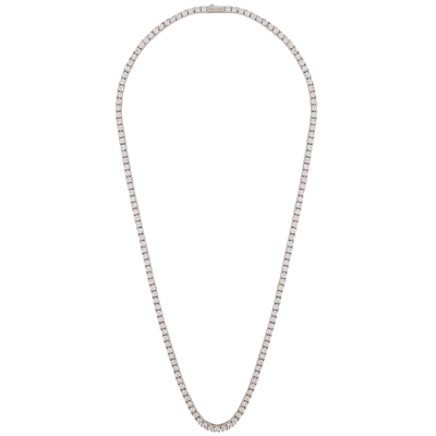 Cernucci Tennis 18kt White Gold-plated Necklace, Necklace, Silver