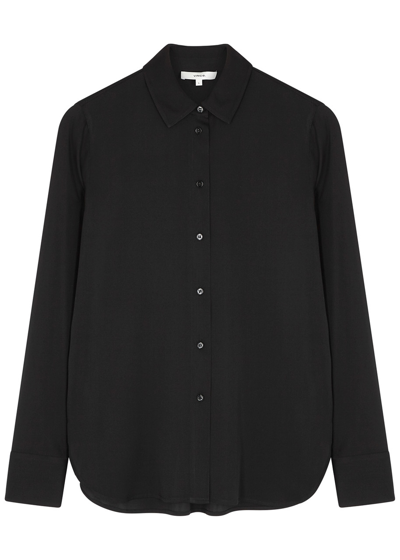 Vince Stretch-silk Shirt In Black
