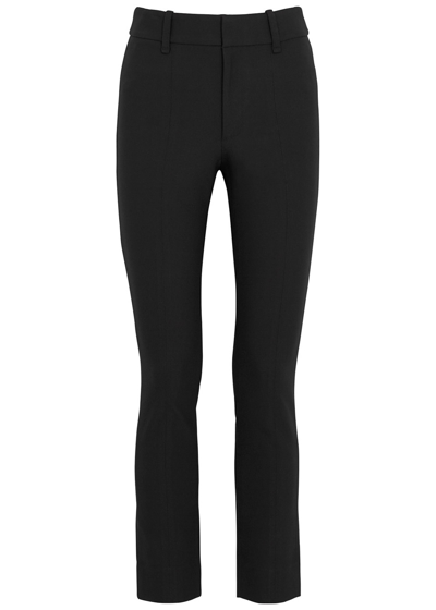 Vince Slim-leg Stretch-cotton Trousers In Black