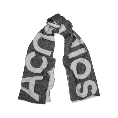 Acne Studios Toronto Logo-intarsia Wool-blend Scarf In Black