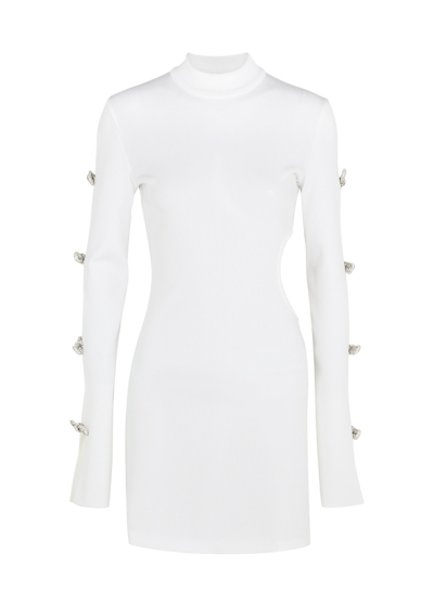 Mach & Mach White Cut-out Stretch-jersey Mini Dress