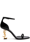 Saint Laurent Opyum Sandals In Patent Leather With A Gold-toned Heel In Black