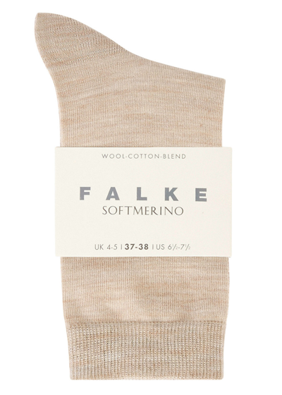 Falke Soft Merino Wool Blend Socks In Beige