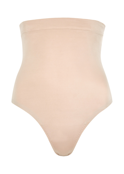 Spanx Suit Your Fancy High-waisted Thong In Beige