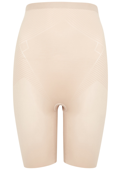 Spanx Thinstincts 2.0 High-waist Mid-thigh Shorts In Beige
