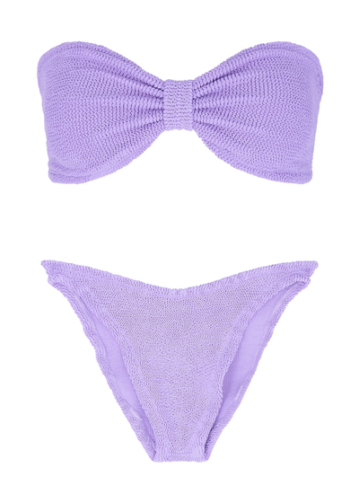 Hunza G Jean Seersucker Bikini In Lilac