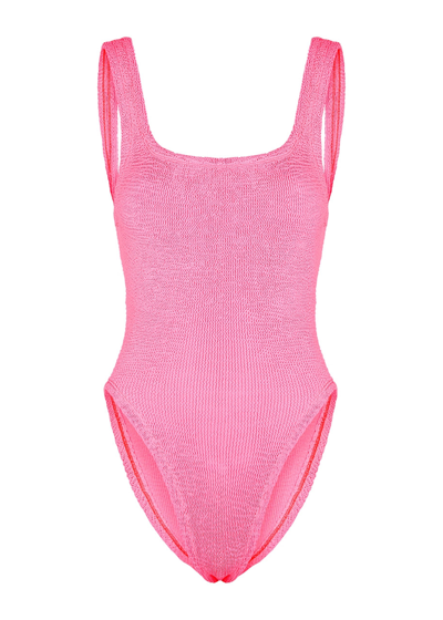 Hunza G Classic Square Neck One Piece In Pink