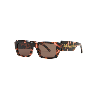 Palm Angels Tortoiseshell Rectangle-frame Sunglasses, Sunglasses In Brown