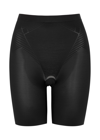 Spanx Womens Very Black Thinstincts® 2.0 High-rise Stretch-satin Shorts Xxl In Black