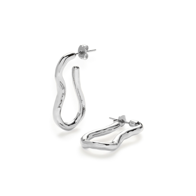 Missoma Molten Ovate Silver-plated Hoop Earrings
