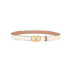 Valentino Vlogo 20mm Reversible Leather Belt In Ivory