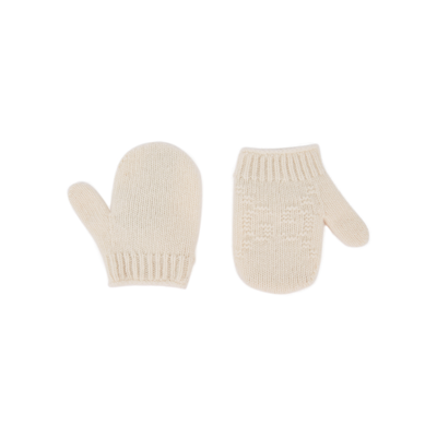 Gucci Babies' Kids Gg-intarsia Wool Mittens In Neutral