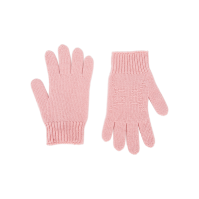 Gucci Kids Gg-intarsia Wool Gloves In Pink