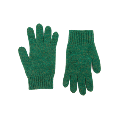 Gucci Kids Gg-intarsia Wool Gloves In Green