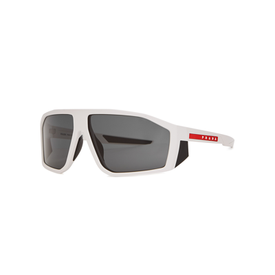 Prada Sporty White Sunglasses, Sunglasses, White In Grey