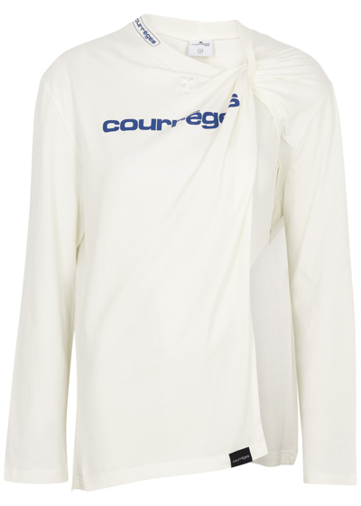 Courrèges Double-layer Asymmetric Jersey In White