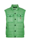 Moncler Ollon Recycled Micro Ripstop Down Vest In Green