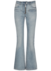 Courrèges 123dpa114de0016 Dirty Blue Denim Zipped Pants 7011 Light Blue Wash In Light Blue