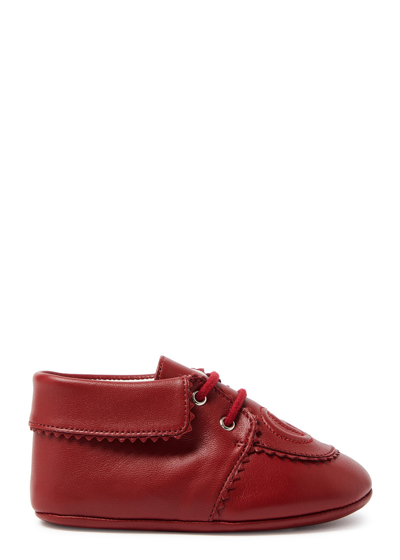 Gucci Kids Sam Gg Leather Shoes In Burgundy